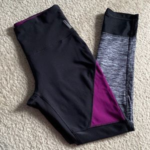 RBX black and fuschia mesh panel workout leggings